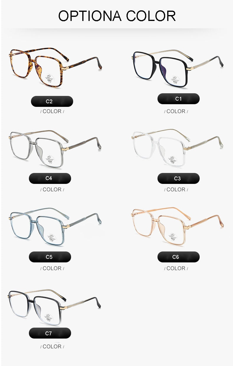 Hotony Unisex Full Rim Square TR 90 Resin Frame Eyeglasses 8877 Full Rim Hotony