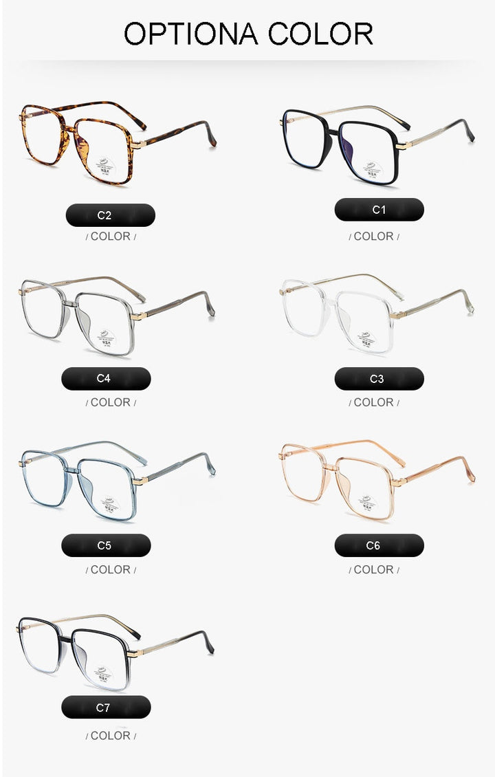 Hotony Unisex Full Rim Square TR 90 Resin Frame Eyeglasses 8877 Full Rim Hotony