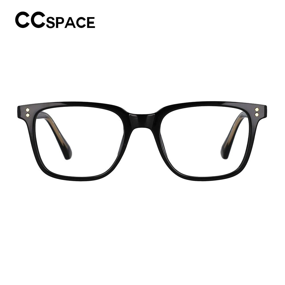 CCspace Unisex Full Rim Square Tr 90 Titanium Rivet Frame Eyeglasses 53104 Full Rim CCspace