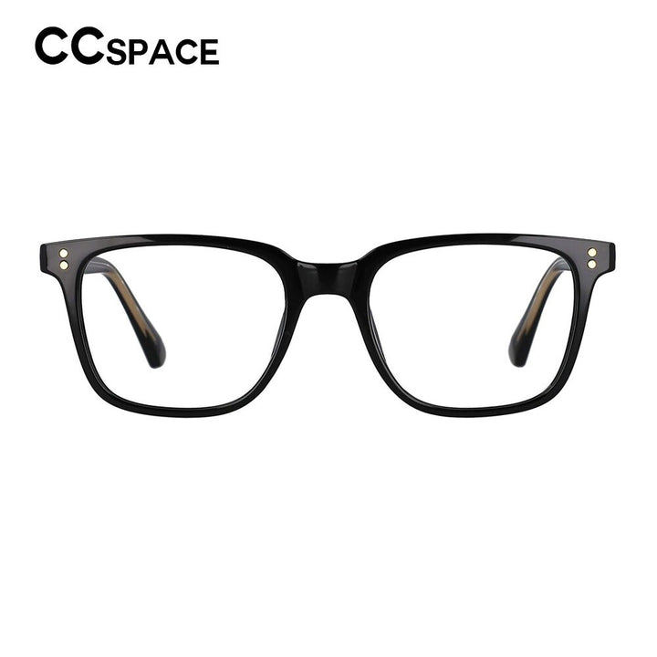 CCspace Unisex Full Rim Square Tr 90 Titanium Rivet Frame Eyeglasses 53104 Full Rim CCspace