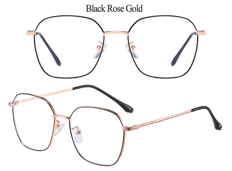 Hotony Unisex Full Rim Alloy Polygonal Frame Eyeglasses Zy9037 Full Rim Hotony