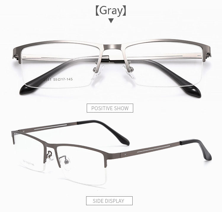 Hotochki Men's Semi Rim Alloy Frame Eyeglasses TR-90 Resin Temples 2541 Semi Rim Hotochki