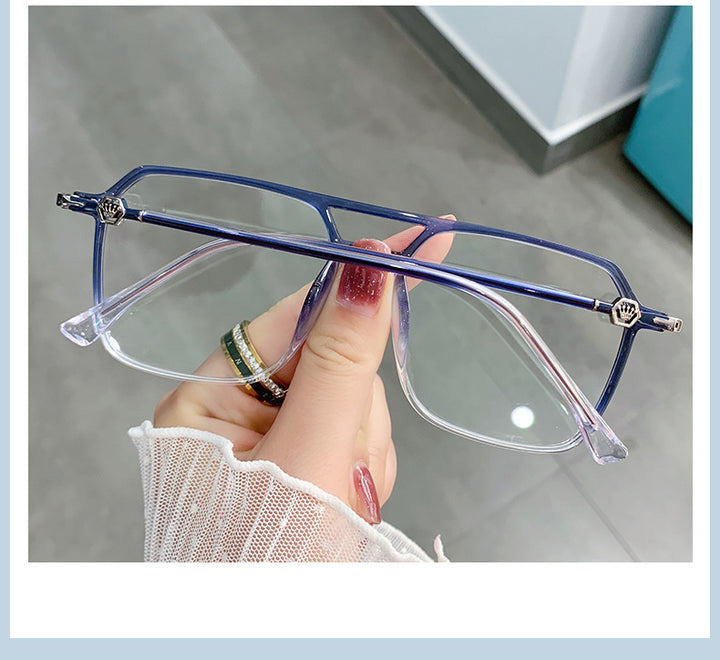 Hotony Women's Full Rim TR 90 Resin Square Double Bridge Frame Eyeglasses Lk309 Full Rim Hotony