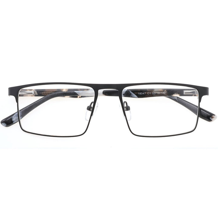 Laoyehui Men's Eyeglasses Square Alloy Reading Glasses 18407 Reading Glasses Laoyehui 0 Black