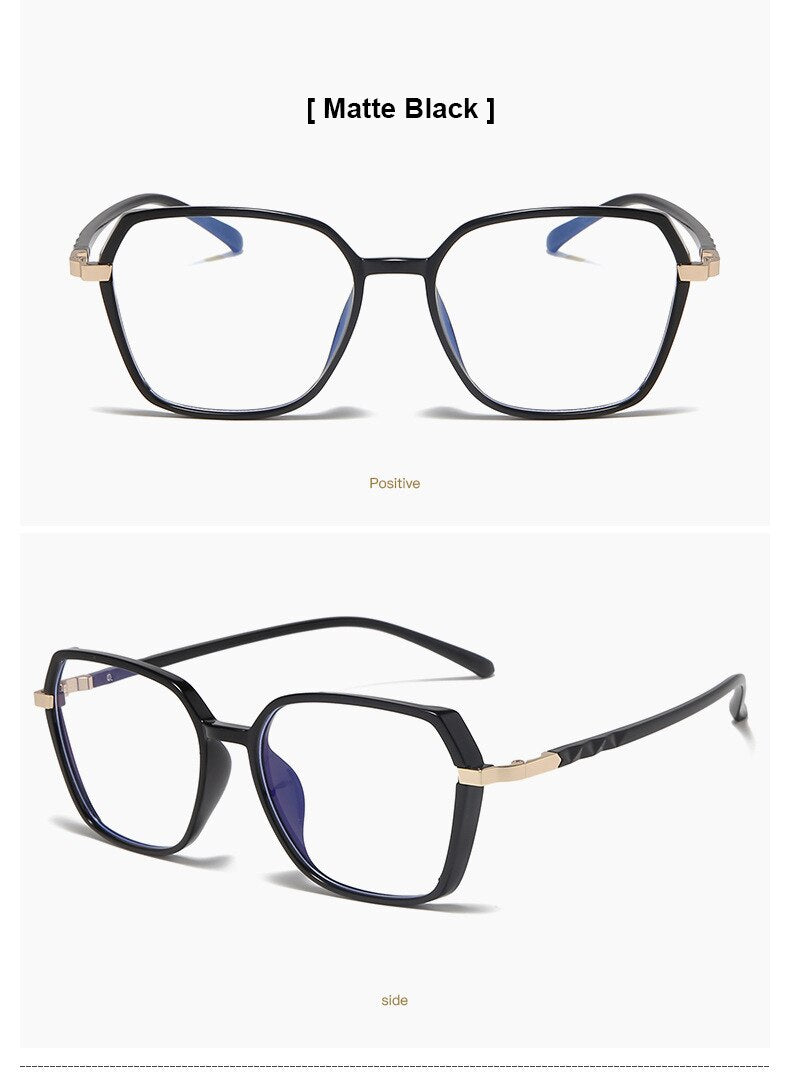 Hotony Women's Full Rim Geometric Acetate Frame Eyeglasses 1530 Full Rim Hotony