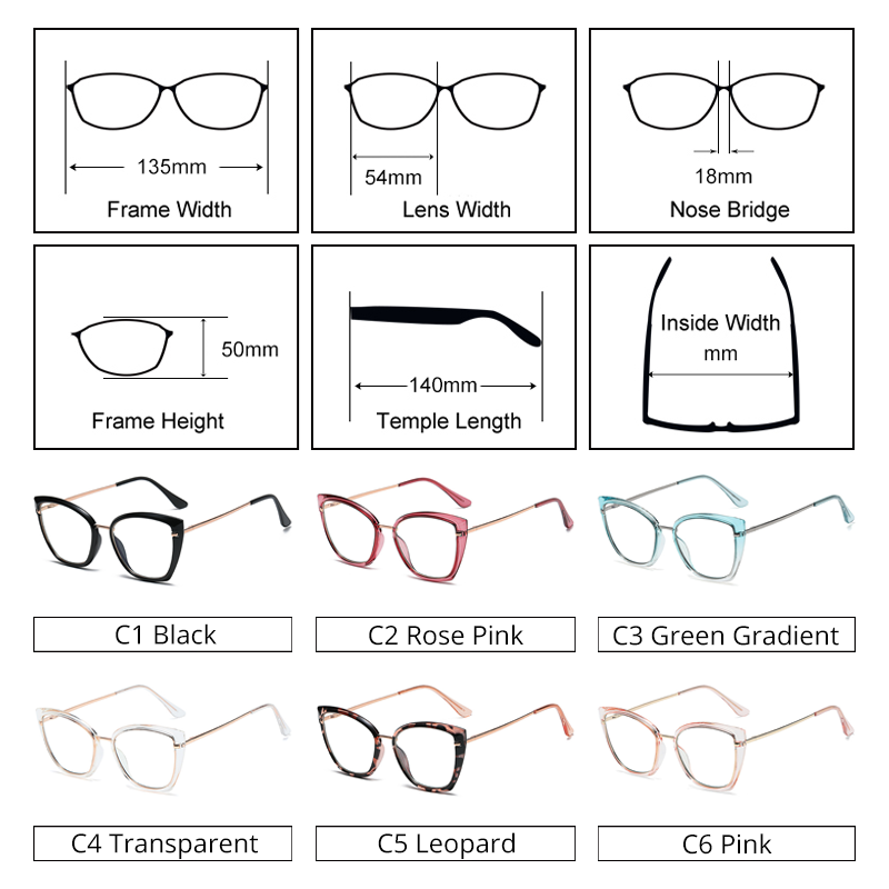 Ralferty Women's Eyeglasses Cat Eye TR90 Anti Blue Light D605 Full Rim Ralferty