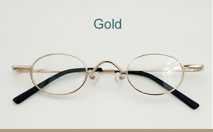 Yujo Unisex Oval Full Rim Reading Glasses Alloy Y026 Reading Glasses Yujo China 0 Gold