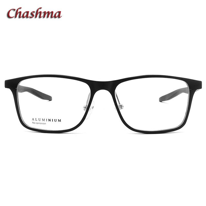 Chashma Ochki Unisex Full Rim Square Aluminum Magnesium Sport Eyeglasses 9008 Sport Eyewear Chashma Ochki Black  