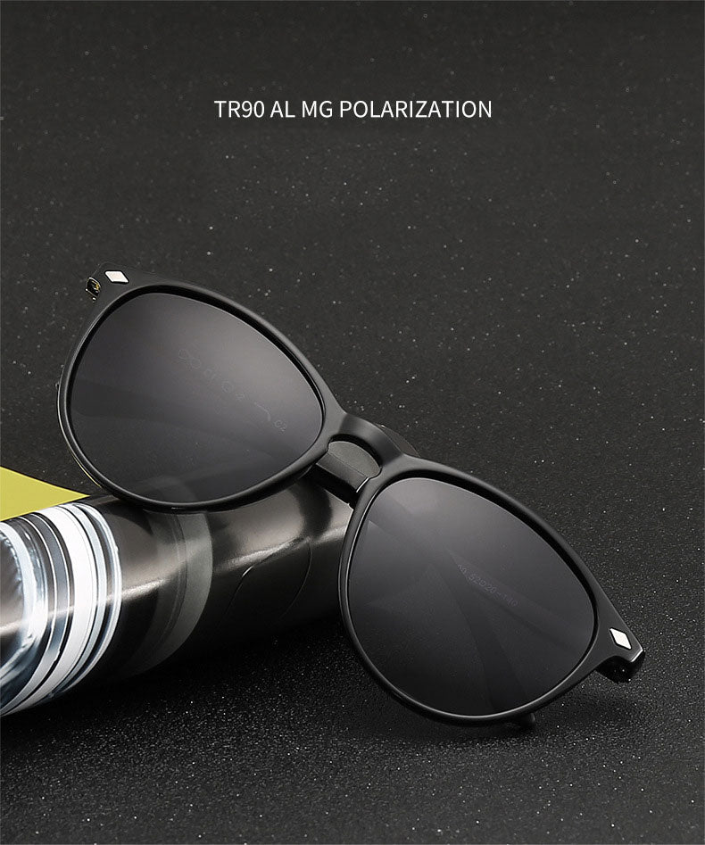 Reven Jate Unisex Full Rim Oval Alloy Rivet Tr 90 Polarized Sunglasses 9900 Sunglasses Reven Jate