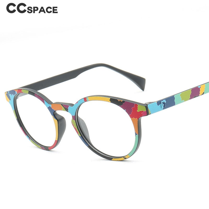 CCspace Unisex Full Rim Round Tr 90 Titanium Frame Eyeglasses 49983 Full Rim CCspace