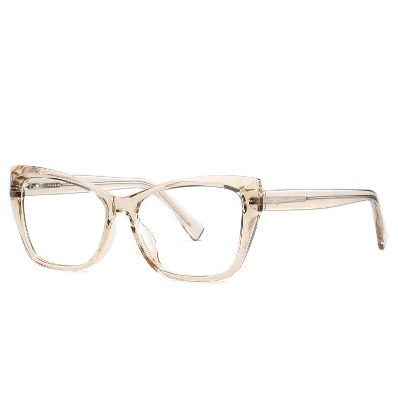 Chashma Women's Full Rim Cat Eye Alloy Acetate Eyeglasses 2002 Full Rim Chashma Champagne