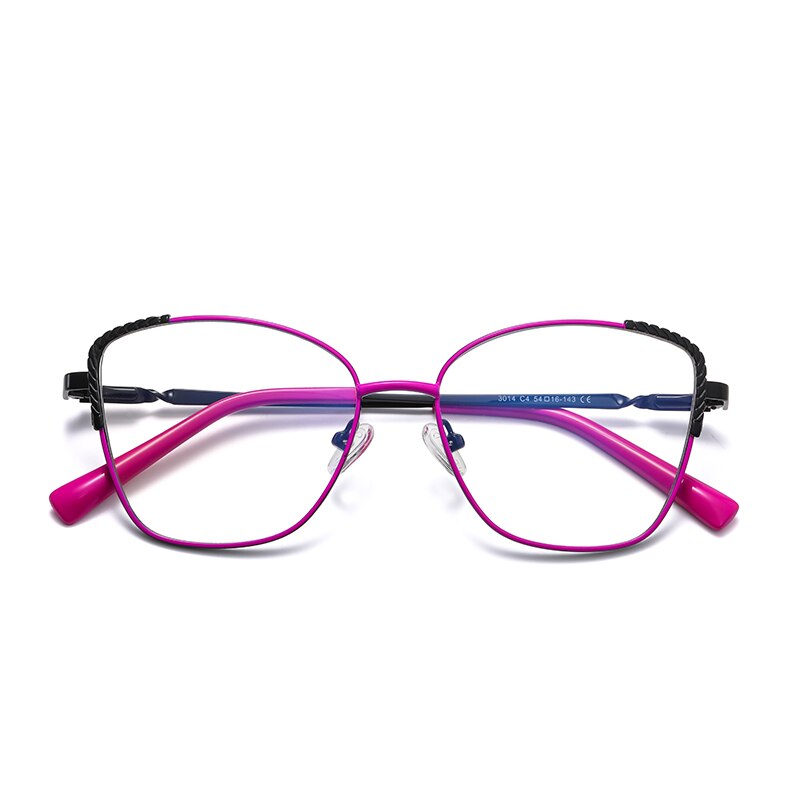 Hotochki Women's Full Rim Polygon Alloy Frame Eyeglasses 3014 Full Rim Hotochki C4