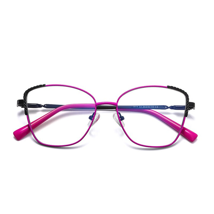 Hotochki Women's Full Rim Polygon Alloy Frame Eyeglasses 3014 Full Rim Hotochki C4