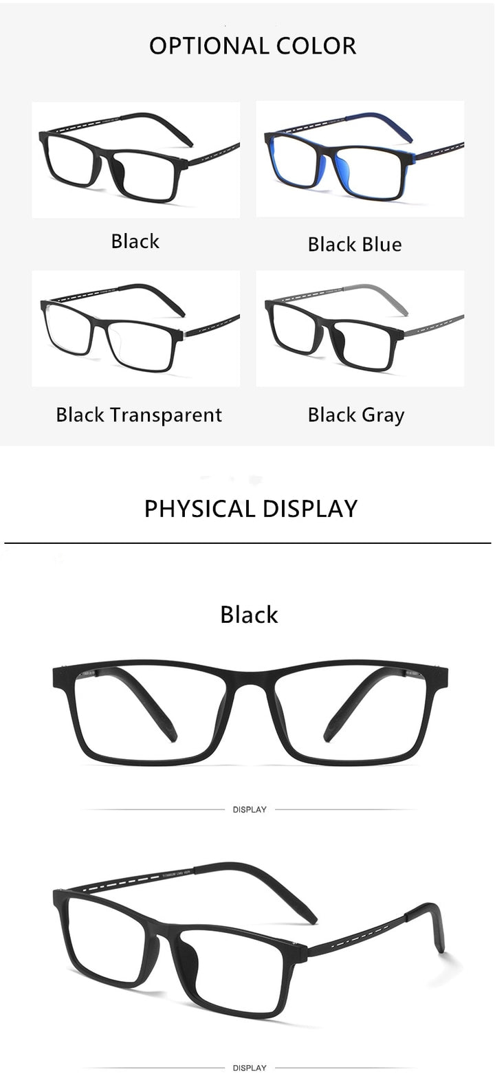 Yimaruili Unisex Full Rim Titanium Square Frame Eyeglasses 8822T Full Rim Yimaruili Eyeglasses