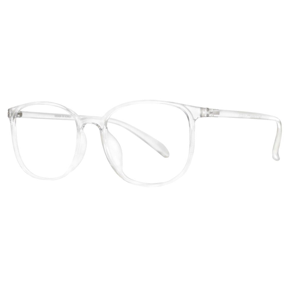 CCspace Unisex Full Rim Round Square Tr 90 Titanium Frame Eyeglasses 53870 Full Rim CCspace Clear