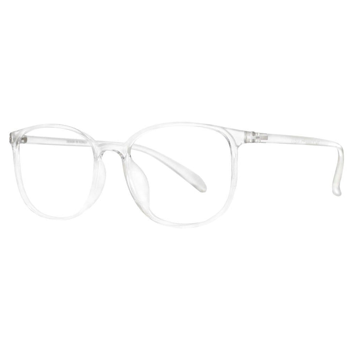 CCspace Unisex Full Rim Round Square Tr 90 Titanium Frame Eyeglasses 53870 Full Rim CCspace Clear
