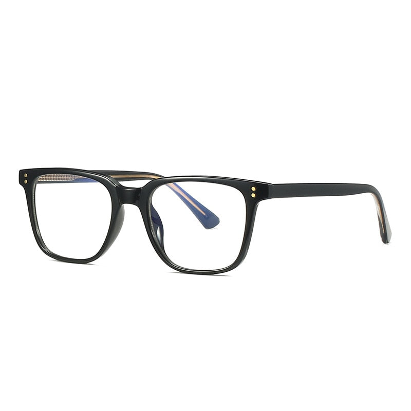 CCspace Unisex Full Rim Square Tr 90 Titanium Rivet Frame Eyeglasses 53104 Full Rim CCspace Black