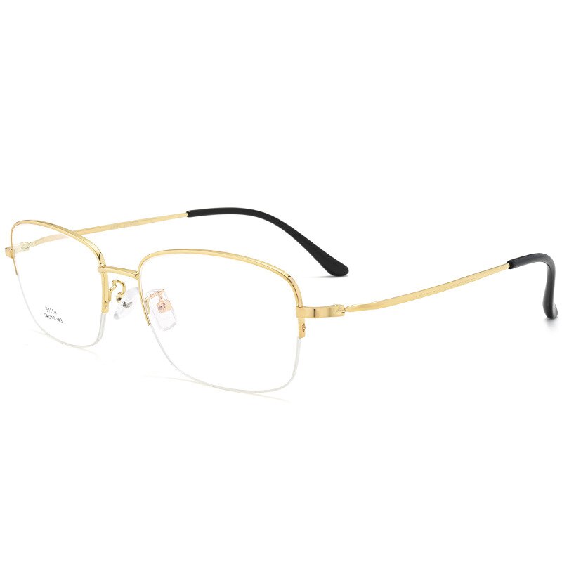 Men's Semi Rim IP Electroplated Titanium Alloy Frame Eyeglasses Zt1114 Semi Rim Bclear