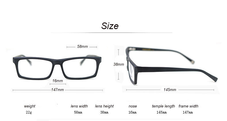 Hdcrafter Men's Full Rim Rectangle Wood Frame Eyeglasses Ps8005 Full Rim Hdcrafter Eyeglasses