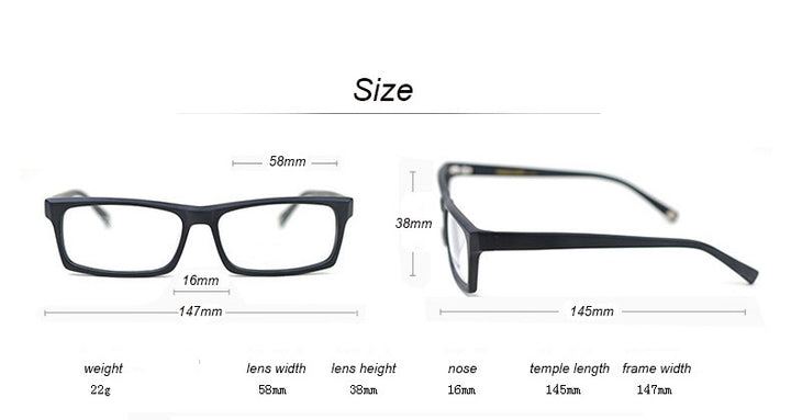 Hdcrafter Men's Full Rim Rectangle Wood Frame Eyeglasses Ps8005 Full Rim Hdcrafter Eyeglasses