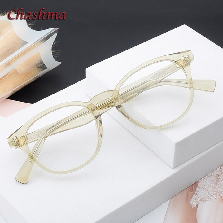 Chashma Ochki Unisex Full Rim Round Square Acetate Eyeglasses 7921 Full Rim Chashma Ochki
