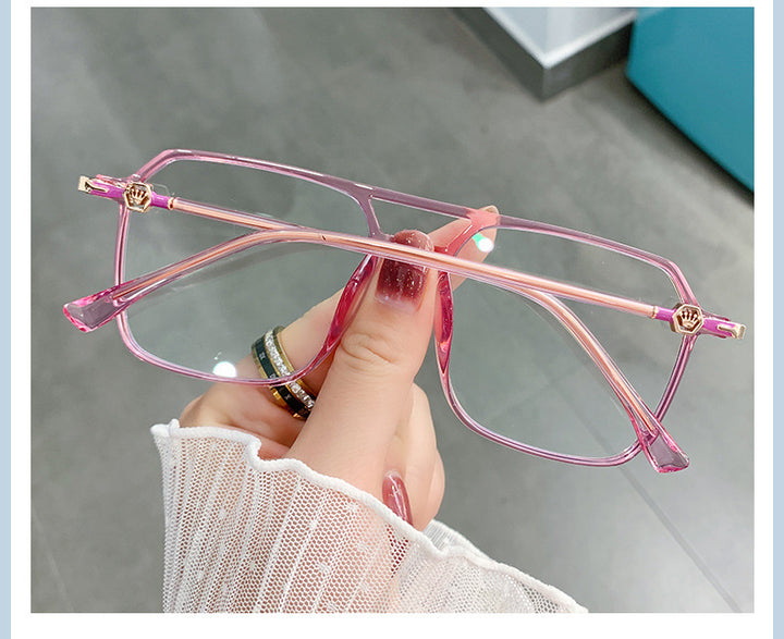 Hotony Women's Full Rim TR 90 Resin Square Double Bridge Frame Eyeglasses Lk309 Full Rim Hotony