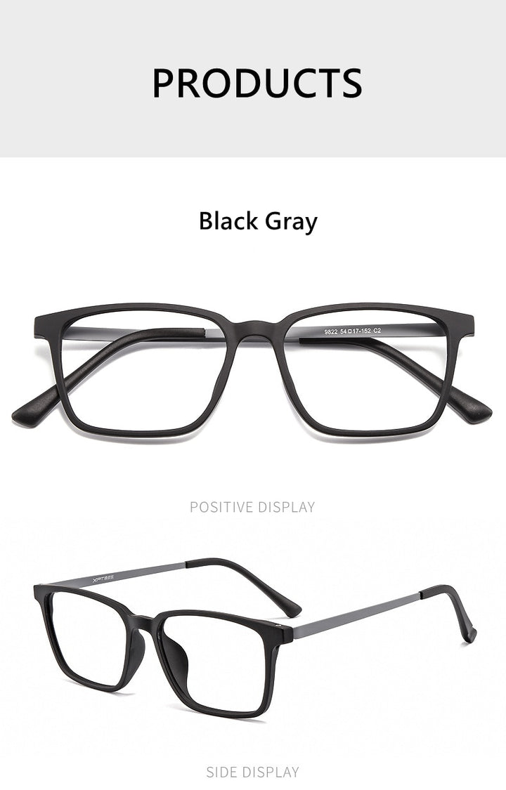 Yimaruili Men's Full Rim Square Titanium Frame Eyeglasses 9822 Full Rim Yimaruili Eyeglasses