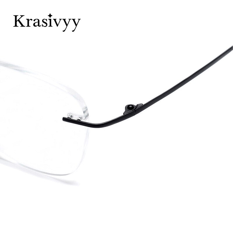 Krasivyy Unisex Rimless Square Titanium Eyeglasses Kr16013 Rimless Krasivyy