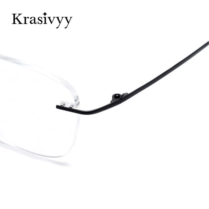 Krasivyy Unisex Rimless Square Titanium Eyeglasses Kr16013 Rimless Krasivyy