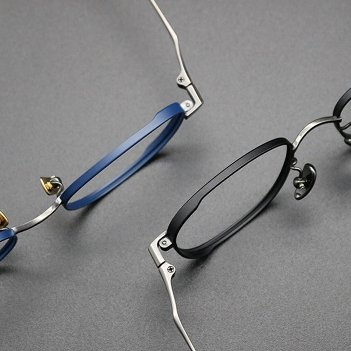 Gatenac Unisex Full Rim Square Titanium Frame Eyeglasses Gxyj616 Full Rim Gatenac