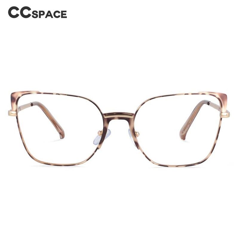 CCspace Women's Full Rim Rectangle Cat Eye Alloy Frame Eyeglasses 53587 Full Rim CCspace