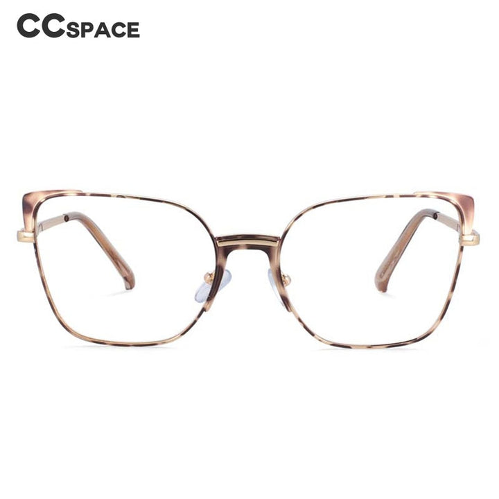 CCspace Women's Full Rim Rectangle Cat Eye Alloy Frame Eyeglasses 53587 Full Rim CCspace