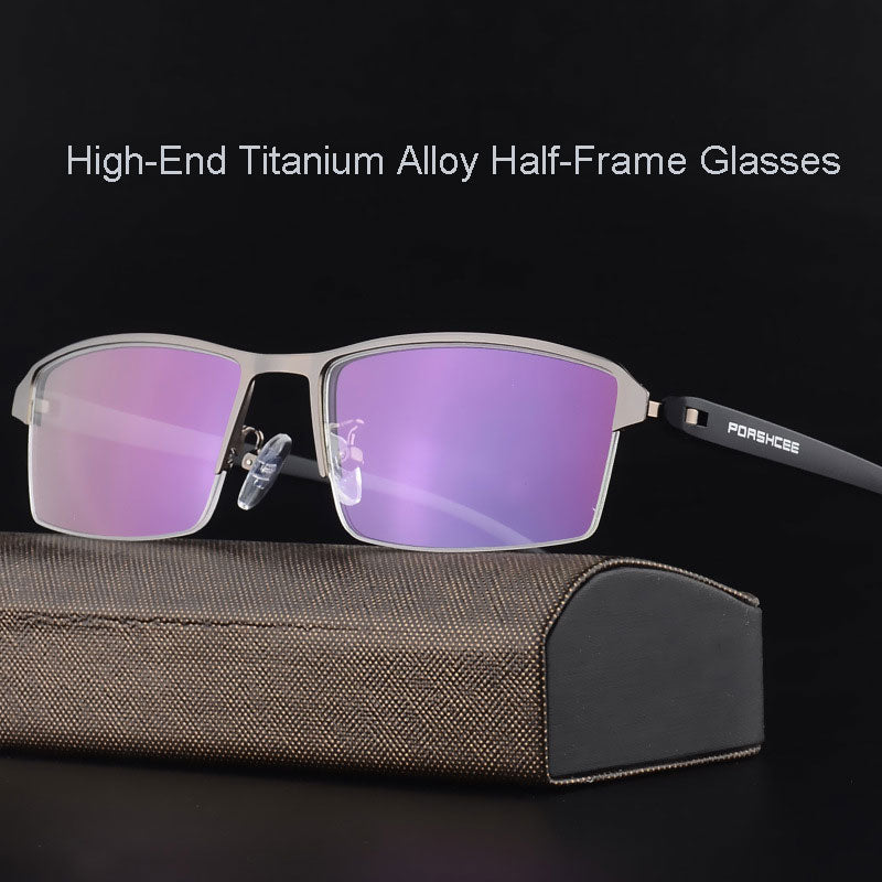 Hotochki Men's Semi Rim Square Alloy Eyeglasses P9031 Semi Rim Hotochki