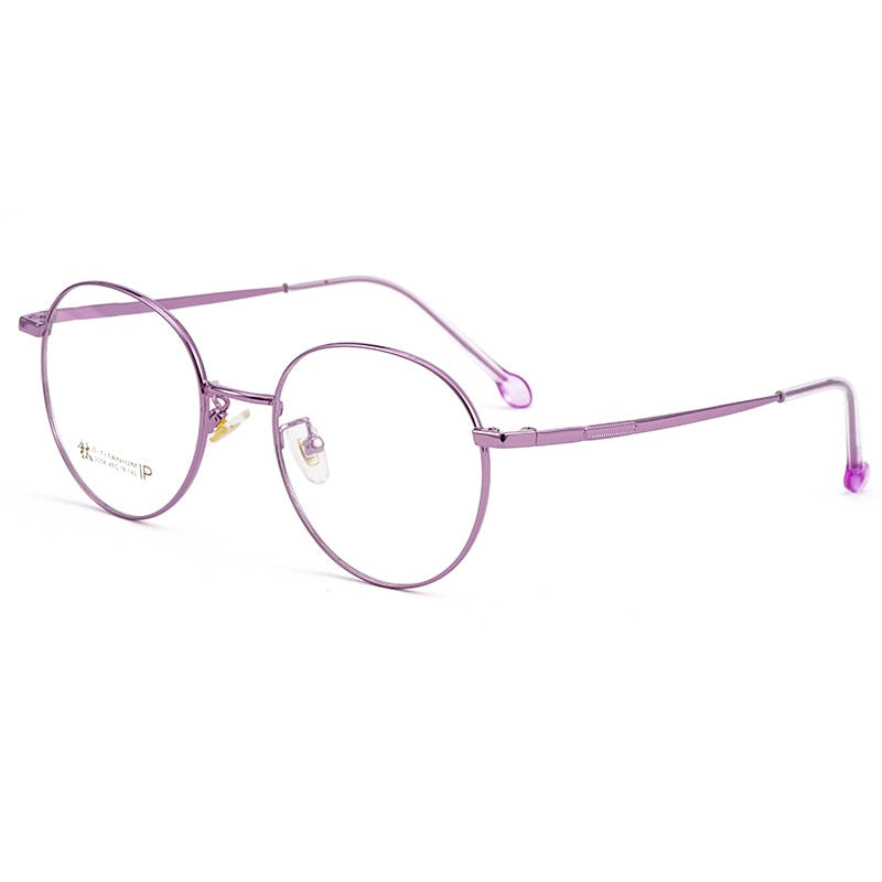 Yimaruili Women's Full Rim Round β Titanium Frame Eyeglasses 2054 Full Rim Yimaruili Eyeglasses