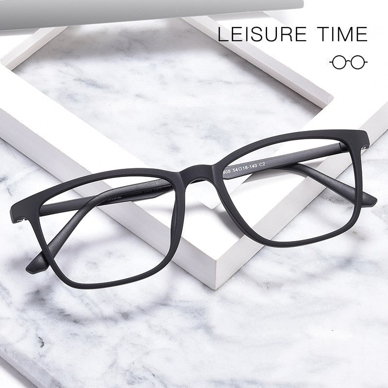 Yimaruili Men's Eyeglasses Square Full Rim Titanium Y8808 Full Rim Yimaruili Eyeglasses