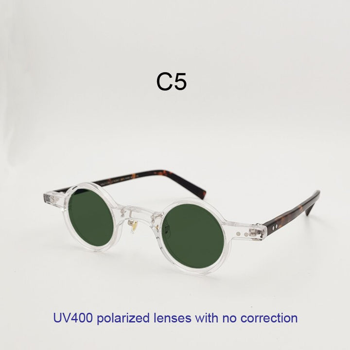 Yujo Unisex Full Rim Small Round Eyeglasses Acetate Y036 Full Rim Yujo C5 China