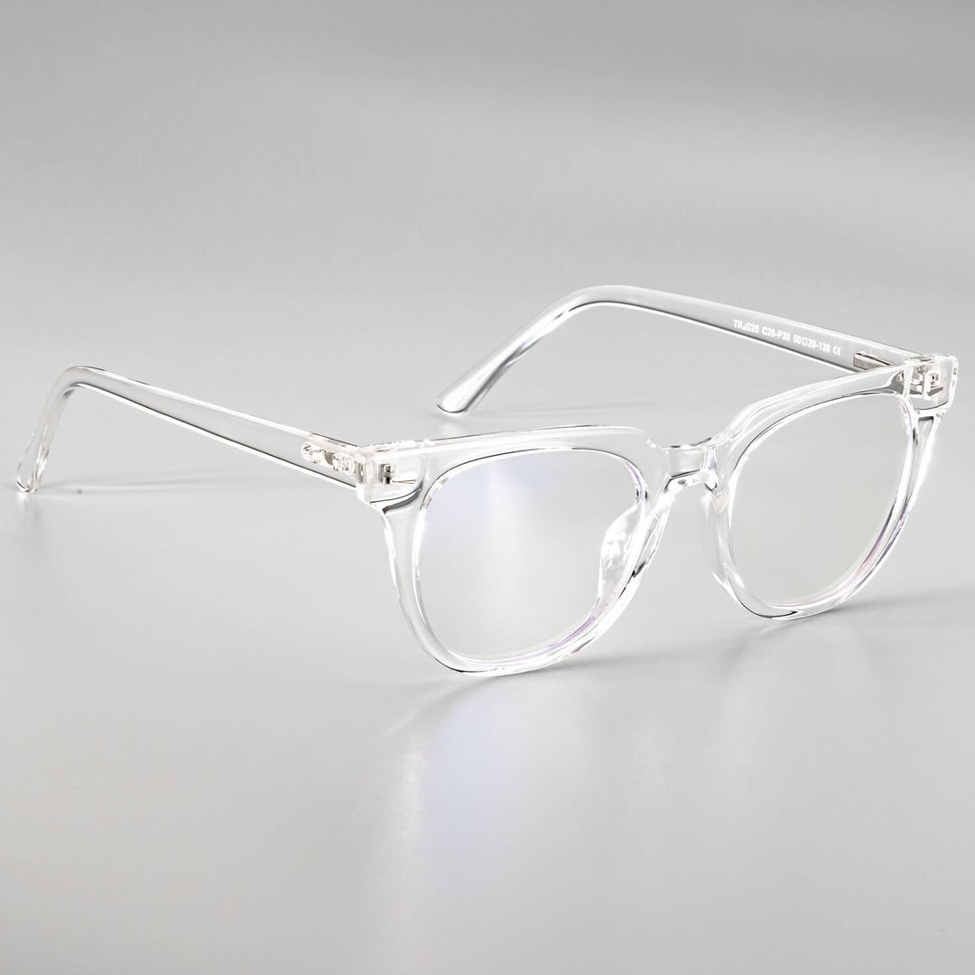 CCspace Unisex Full Rim Oval Square Tr 90 Titanium Frame Eyeglasses 51026 Full Rim CCspace clear