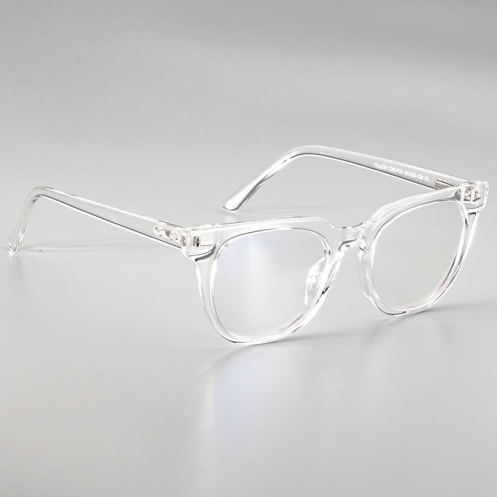 CCspace Unisex Full Rim Oval Square Tr 90 Titanium Frame Eyeglasses 51026 Full Rim CCspace clear
