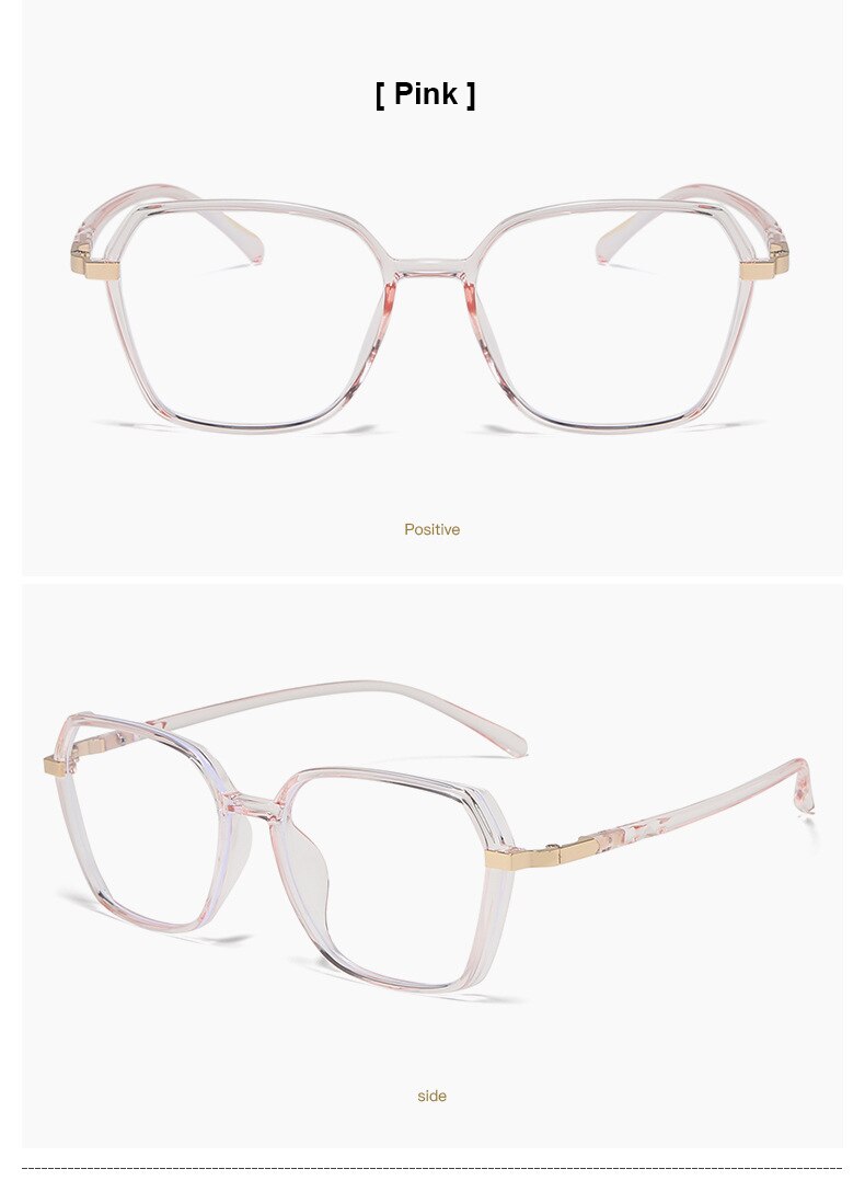Hotony Women's Full Rim Geometric Acetate Frame Eyeglasses 1530 Full Rim Hotony