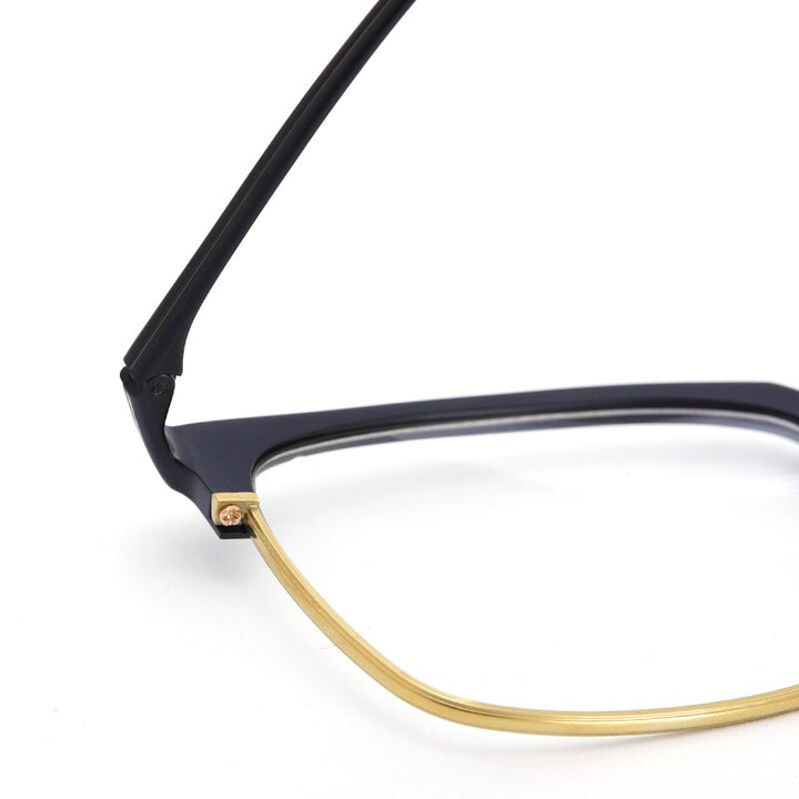 Muzz Men's Full Rim Square Titanium Acetate Hand Crafted Frame Eyeglasses 0225 Full Rim Muzz