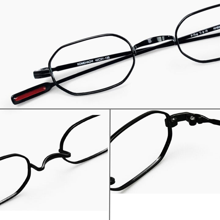 Yujo Unisex Full Rim Titanium Irregular Polygon Reading Glasses Y042 Reading Glasses Yujo
