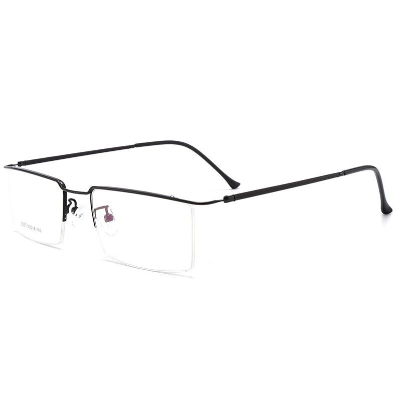 Bclear Men's Semi Rim Square Titanium Alloy Eyeglasses Sc2533 Semi Rim Bclear black