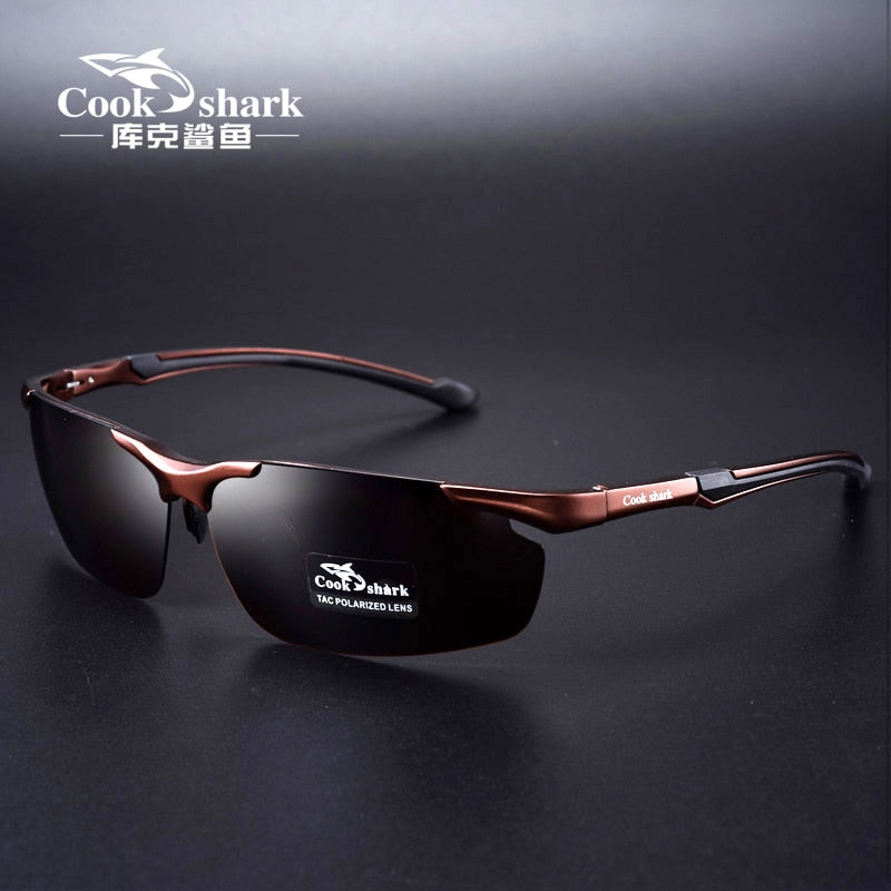 Cookshark Brand Men's Sunglasses Polarized Driving Hipster 8016 Sunglasses Cook Shark Coffee