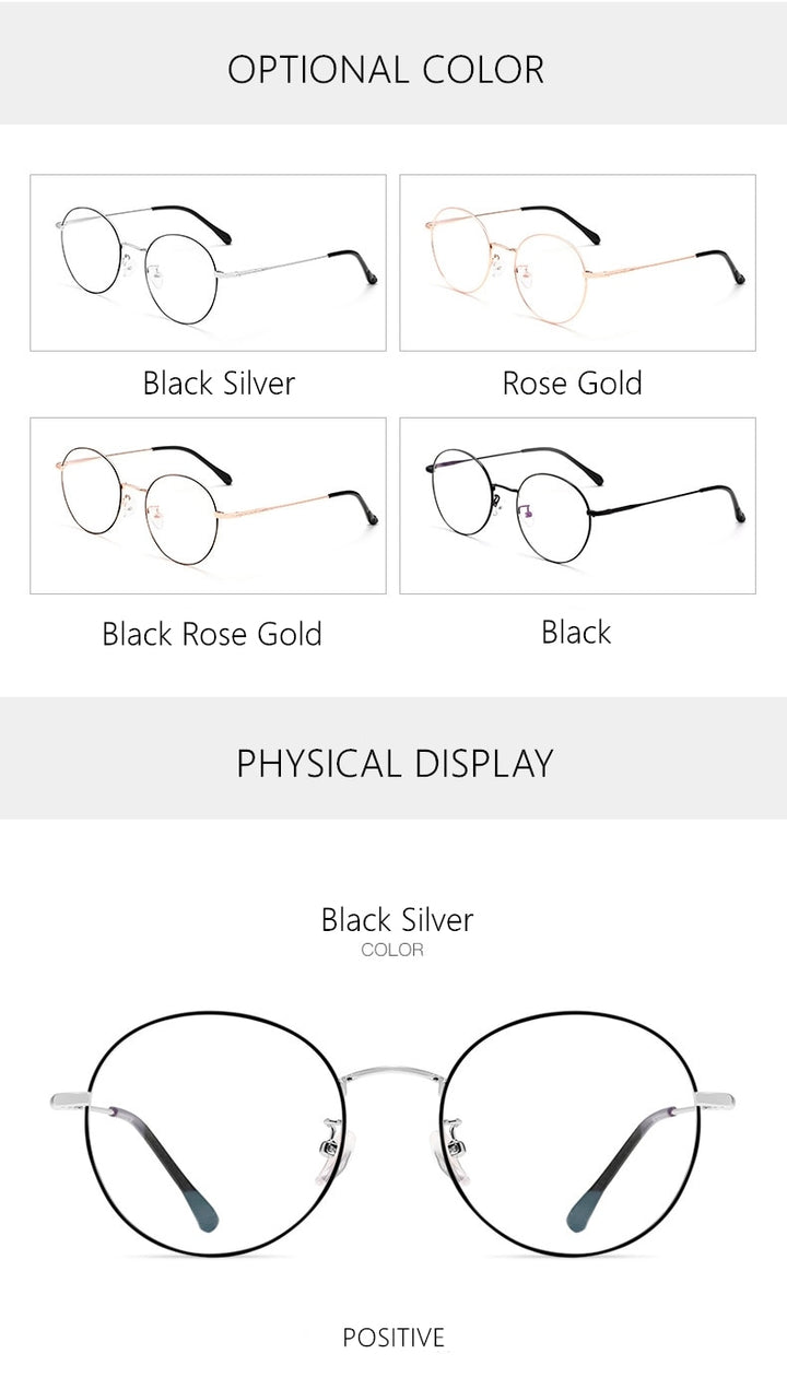Yimaruili Unisex Full Rim β Titanium Round Frame Eyeglasses 6621X Full Rim Yimaruili Eyeglasses