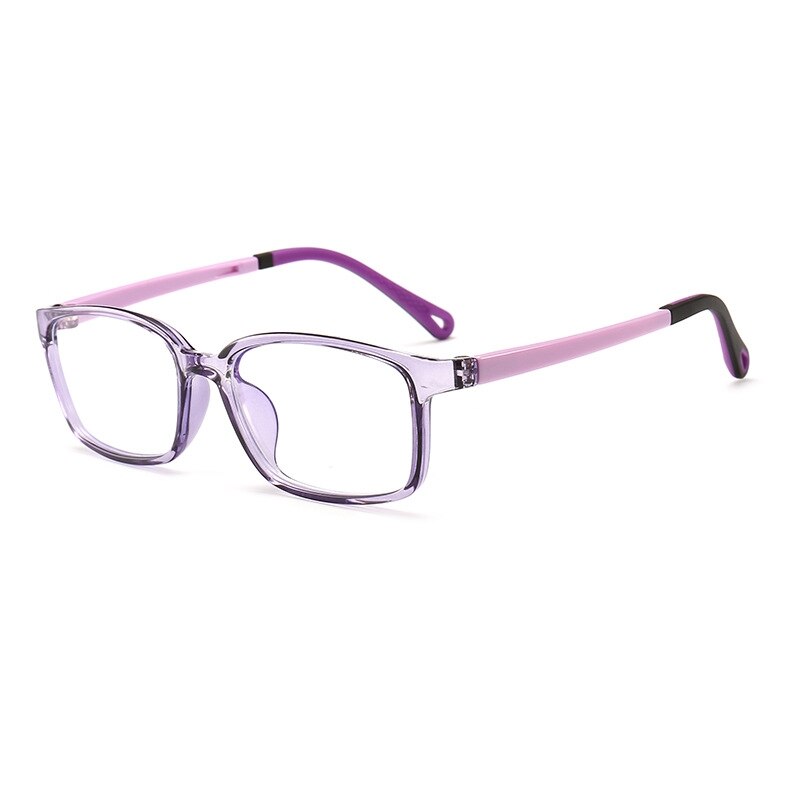 Yimaruili Unisex Children's Full Rim Silicone Frame Eyeglasses F1817 Full Rim Yimaruili Eyeglasses Transparent Purple  