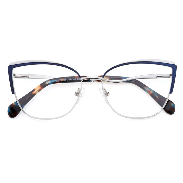 Laoyehui Women's Eyeglasses Cat Eye Alloy Reading Glasses Ch8353 Reading Glasses Laoyehui 0 Blue