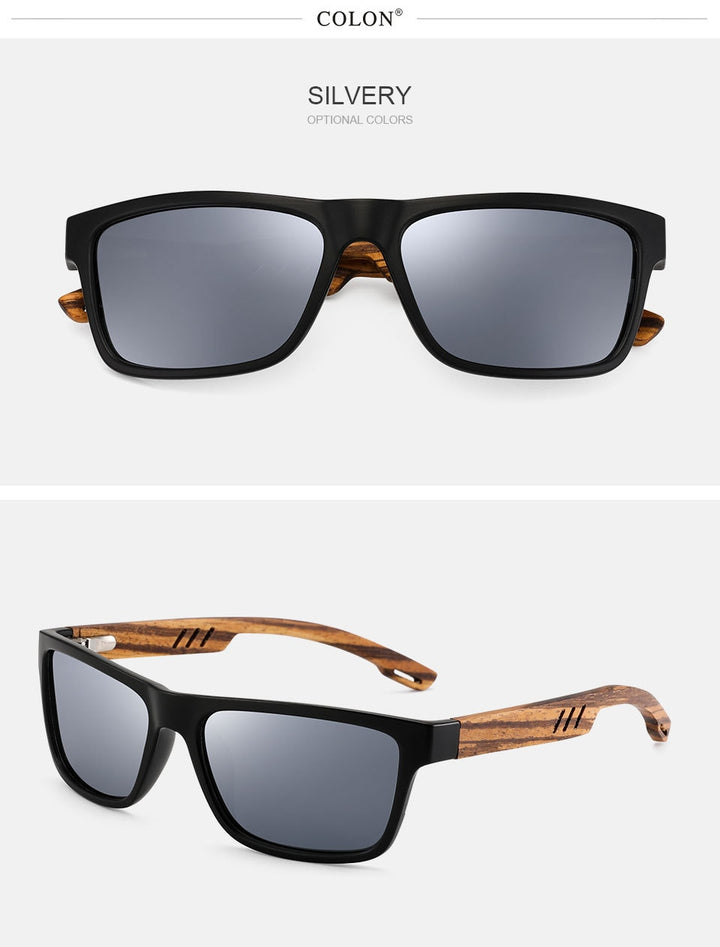 Yimaruili Unisex Full Rim Rectangular Wooden Frame Polarized Lens Sunglasses 8016 Sunglasses Yimaruili Sunglasses