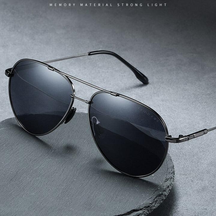 Yimaruili Men's Full Rim Double Bridge Alloy Frame Polarized Sunglasses 889 Sunglasses Yimaruili Sunglasses