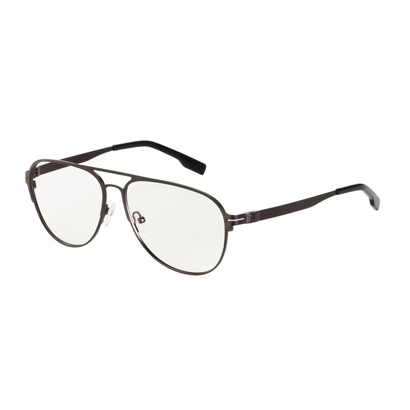 Hotony Men's Full Rim Round Alloy Double Bridge Frame Eyeglasses Full Rim Hotony
