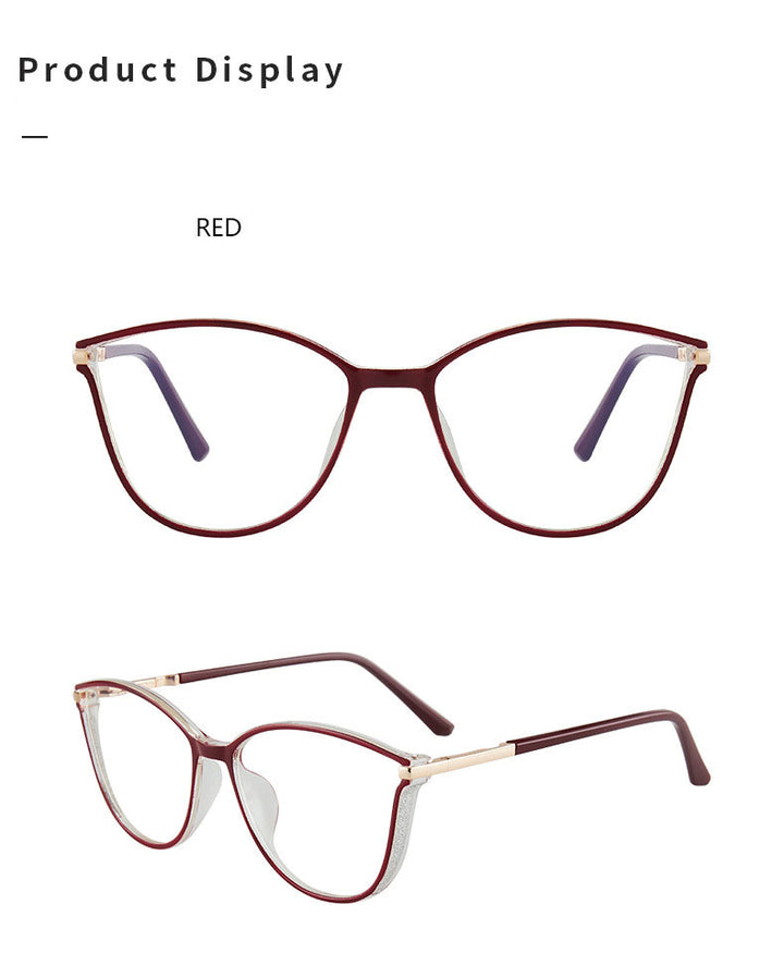 Hotony Women's Full Rim TR 90 Resin Cat Eye Frame Eyeglasses 7041 Full Rim Hotony